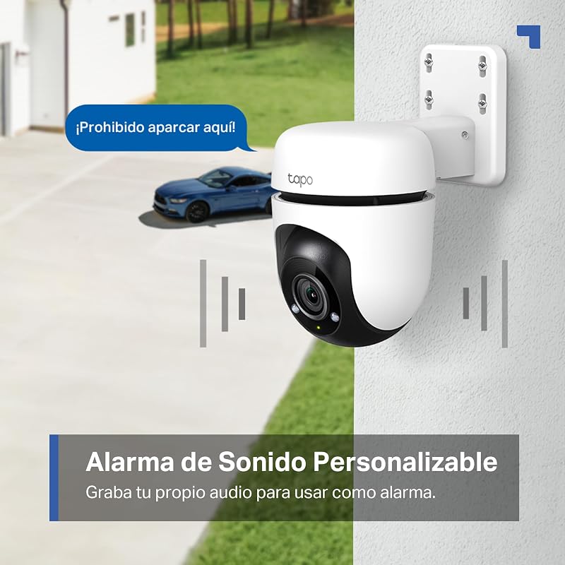 Tp-link tapo c500 - câmera de vigilância wi-fi externa 360º, resolução 1080p, detecção de movimento, visão noturna até 30m, áudio bidirecional, sirene, alexa e google compatível