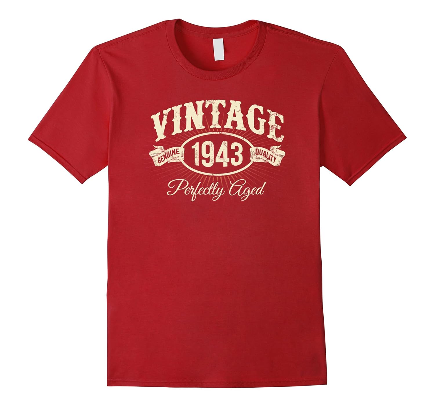 Vintage Born In 1943 T-Shirt 74th Birthday Genuine Quality-Rose