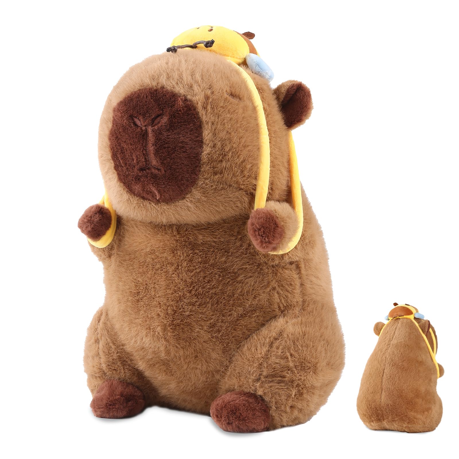 Photo 1 of SHINUOER Capybara Plush Cute Capybara Stuffed Animal Kawaii Plush Toy with Bee Backpack Gifts Cute Pillow Birthday for Kids Boys Girls 12 Inch