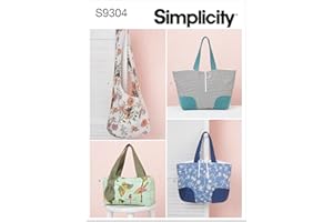Simplicity Handbag, Hobo, Tote Bag Packet, Code 9304 Sewing Pattern, One Size, White,SS9304OS
