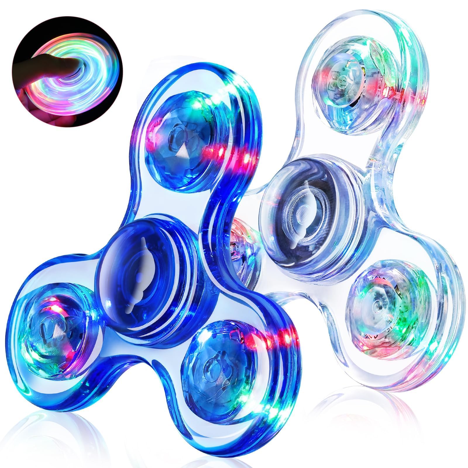 Fidget Spinner for Kids 2 Pack, Light up Sensory
