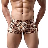Utcelut Men's Sexy Leopard Print Pouch Underwear Trunks Stylish Underpants