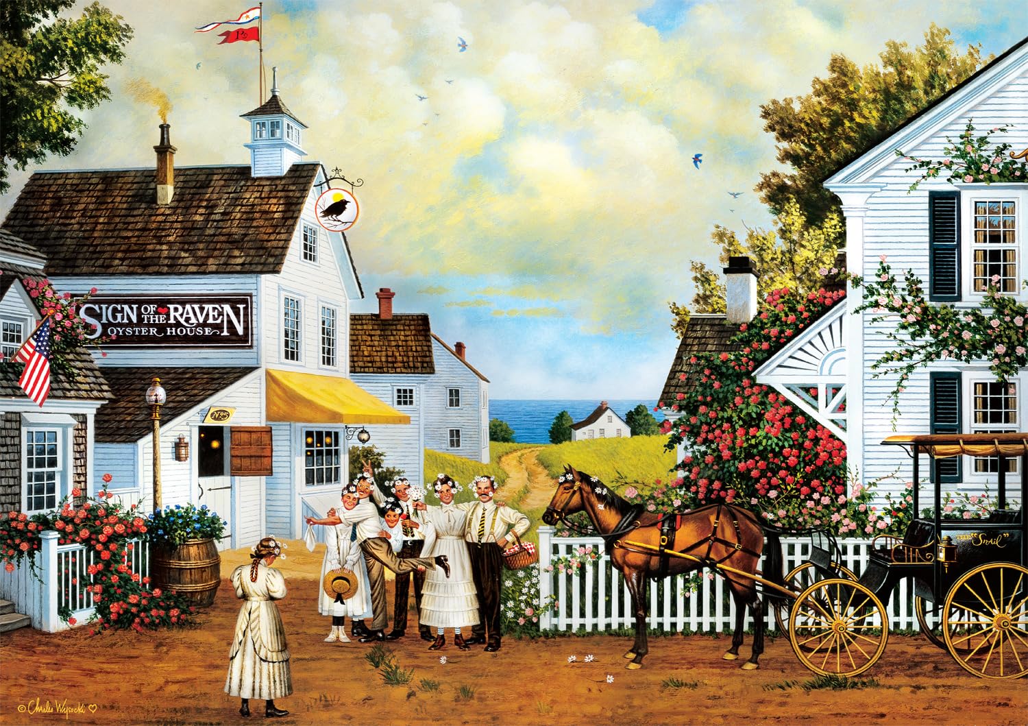Photo 1 of Buffalo Games - Charles Wysocki - Fun Lovin' Silly Folks - Jigsaw Puzzle for Adults - Challenging Puzzle Perfect for Game Nights - Finished Size is 21.25 x 15.00