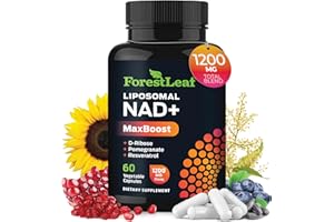 ForestLeaf NAD Resveratrol Capsules, Liposomal NAD Supplement for Women and Men with D-Ribose and Pomegranate, NAD+ for Energy, Focus and Anti-Aging Support, NMN Supplement Alternative (60 Caps)