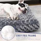KSIIA Small Dog Bed 60x45x7 cm Calming Plush with Non Skid Bottom view 3