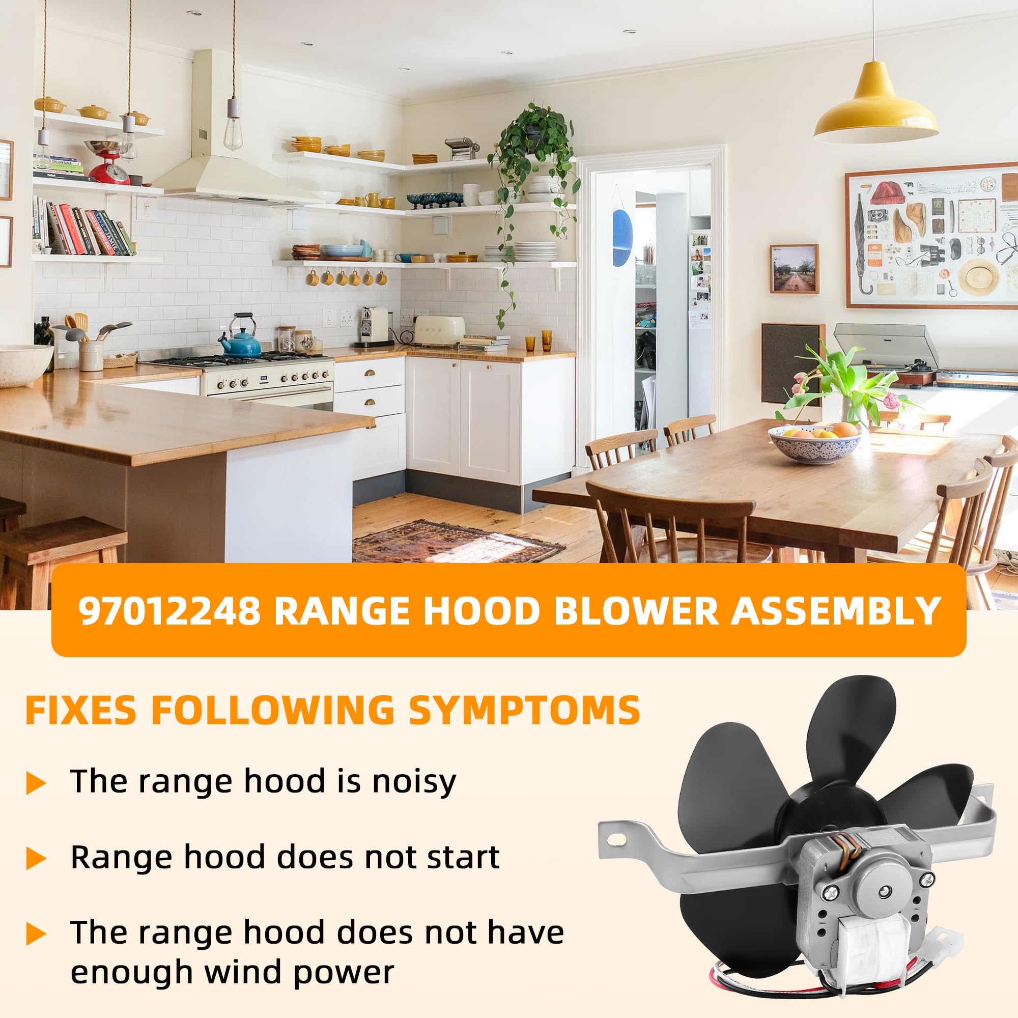 AMI PARTS 97012248 Range Hood Fan Motor Fit for Bro-an and Nu-Tone 40000 and 42000 Series Stove Range Hood - Replces BP17, S97012248, 99080492,99080533, 99080363, 99080410, AP4527731