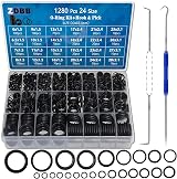 ZDBB 1280 Pcs Rubber O-Ring Assortment Kit 24 Sizes with Pick Hook Set Pressure