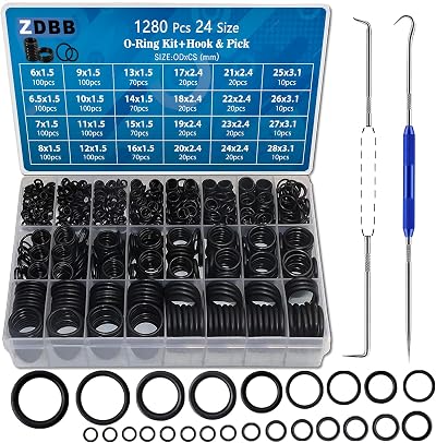 ZDBB 1280 Pcs Rubber O-Ring Assortment Kit 24 Sizes with Pick Hook Set Pressure