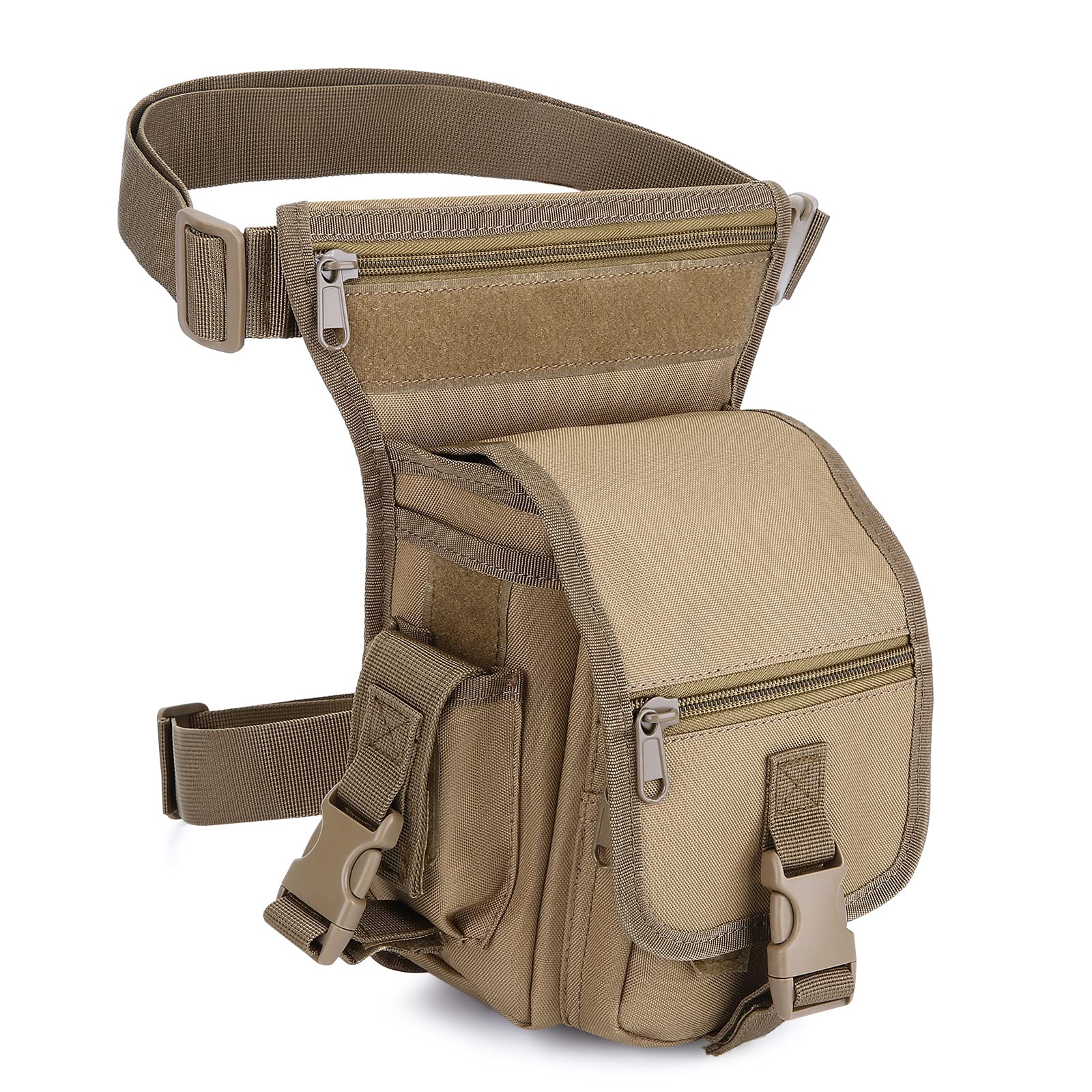 UBORSE Military Tactical Molle Drop Leg Bag Utility Thigh Hip Pack Multifunctional Waist Bag Cross Over Leg Rig Pack for Motorcycle Cycling Riding Outdoors Camping