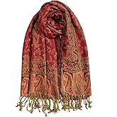 AUSEKALY Pashmina Feel Shawls Wraps for Women Rave Scarf Soft Silky Reversible Men Scarves