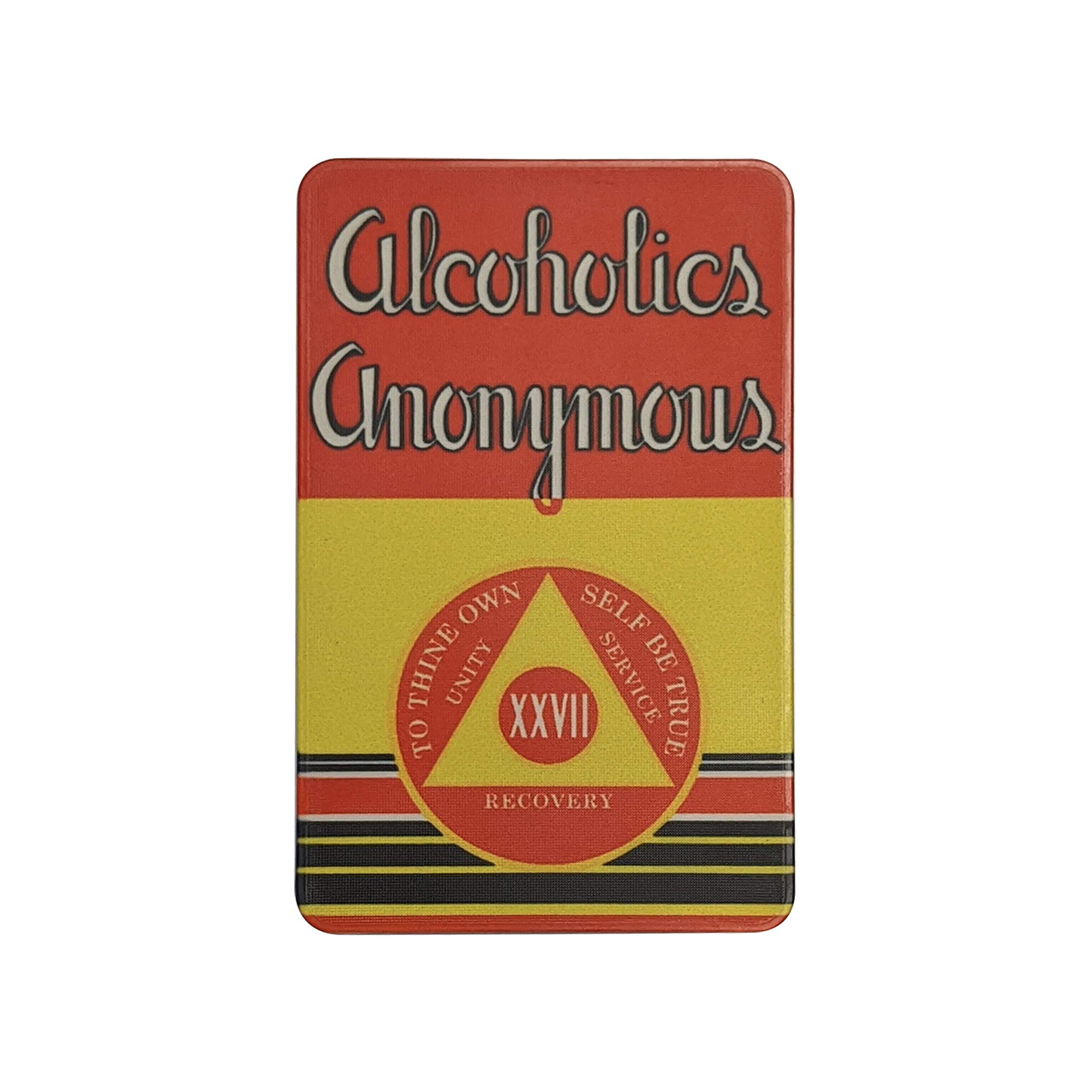MYRECOVERYSTORE First Edition” Big Book Alcoholics Anonymous Rectangular AA Sobriety Chip with How It Works (Years 1-50 Offered) Wallet Card Style Recovery Chip (year 27)