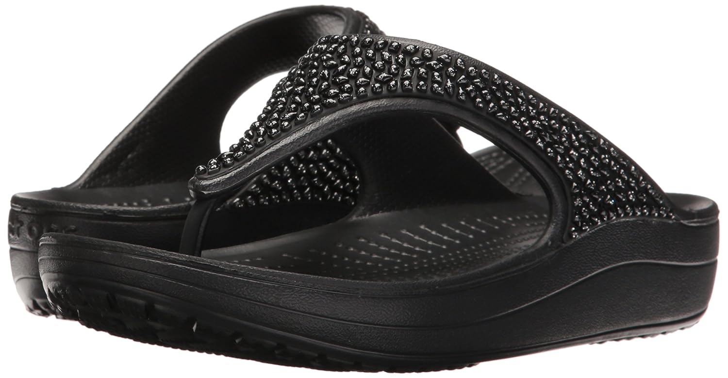 crocs sloane embellished women flip in black