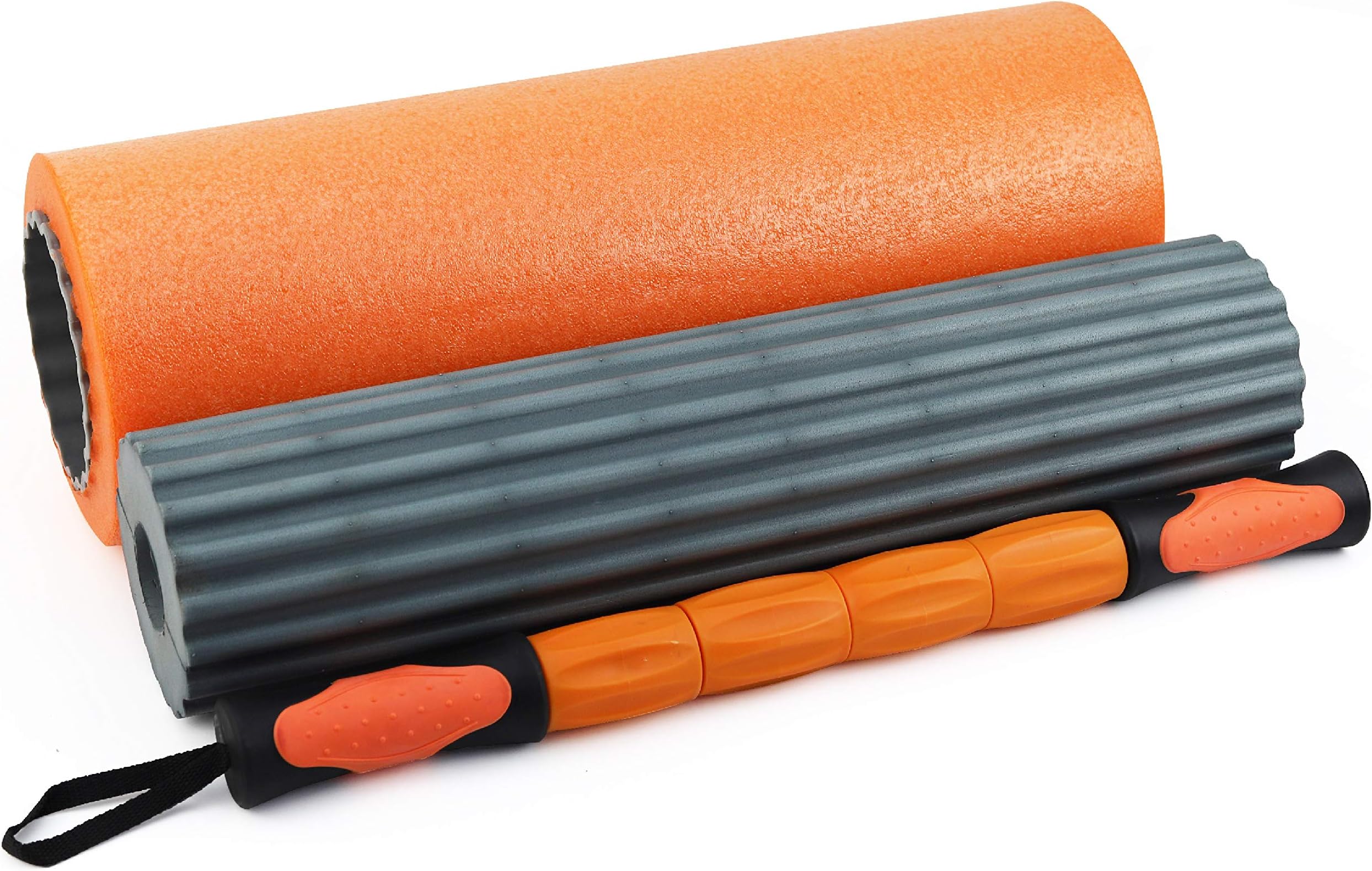 Foam Roller Bundle 3 in 1 Massage Foam Roller Set Exercise Roller with Massage Stick Bonus Gym Bag