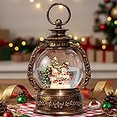 Christmas Snow Globe Water Lantern with Snowman Choir Scene Battery Operated or USB Powered Musical Lighted Holiday Decoration for Tabletop Display for Family and Friends