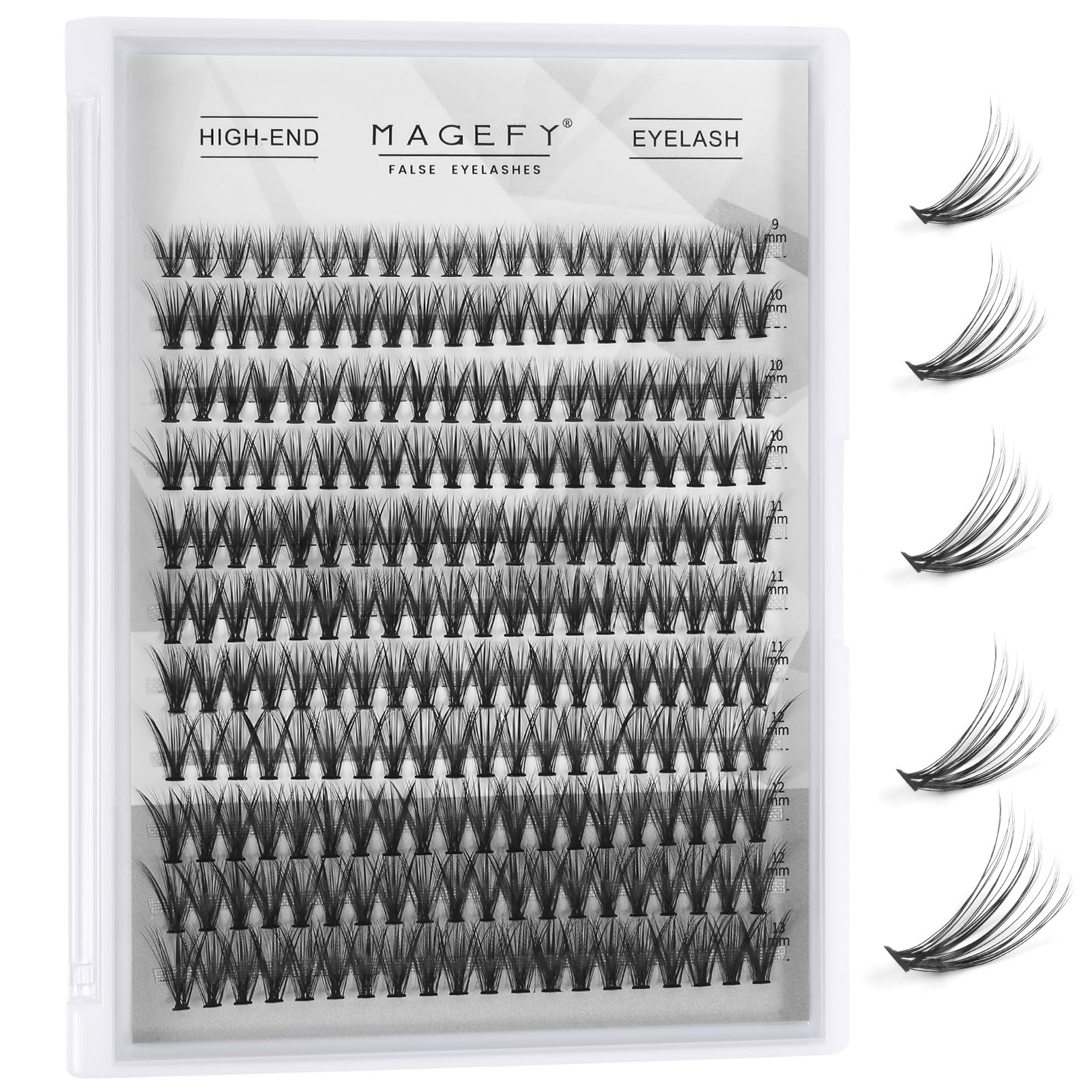 Photo 1 of MAGEFY 220 pcs Cluster Lashes 30D 0.07C Eyelash Clusters 9-13mm Individual Lashes Volume Long DIY Eyelash Extension Reusable Eyelashes Mixed Length