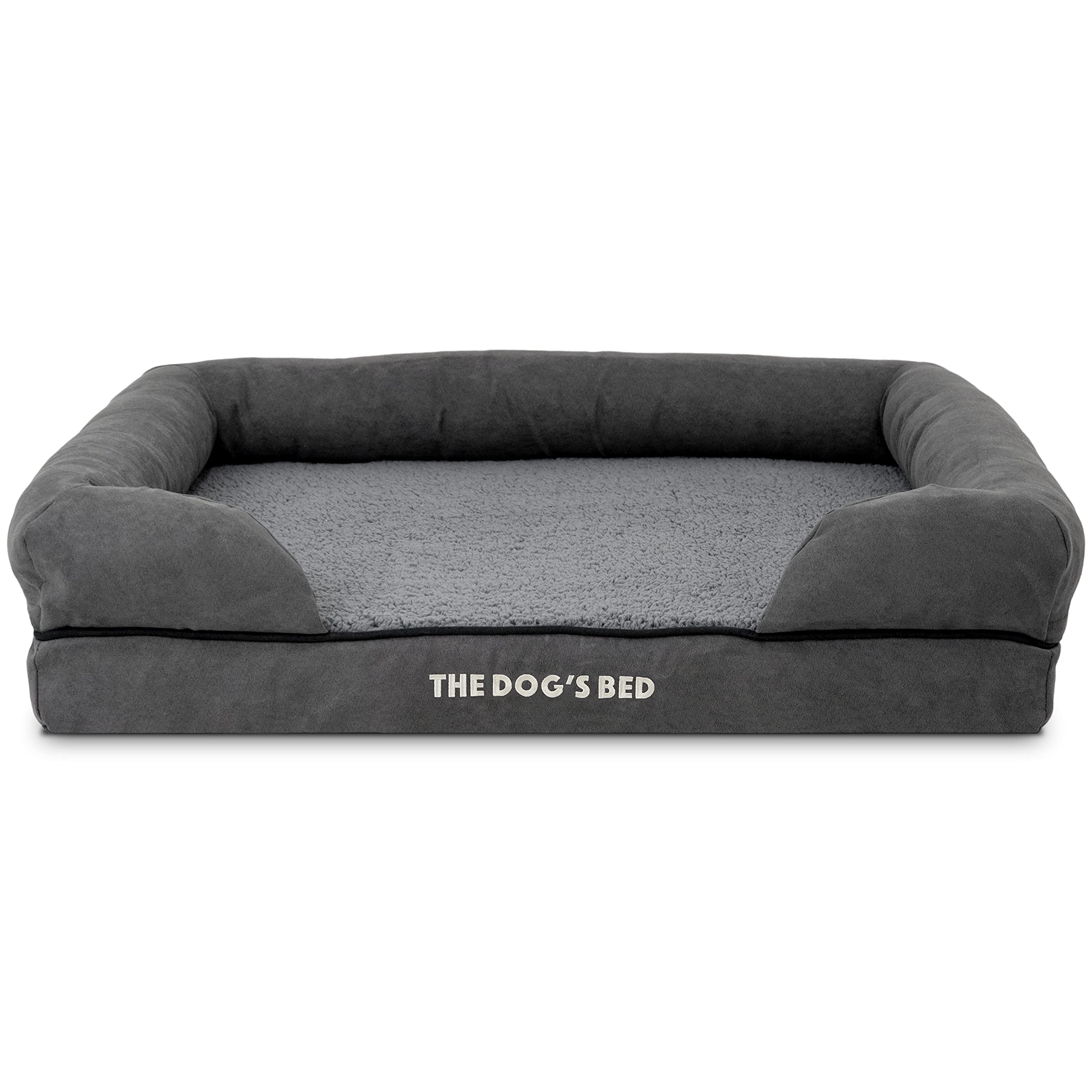 The Dog’s Bed Cover – Replacement Cover, Grey Plush, Medium