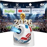 Mini Projector with WiFi and Bluetooth, Movie Projector for Bedroom Ceiling | 4K Supported, 180&deg; Rotatable, Built-in Apps, Auto Keystone &amp; Electric Focus, Outdoor Projector for Phone/Laptop/TV Stick