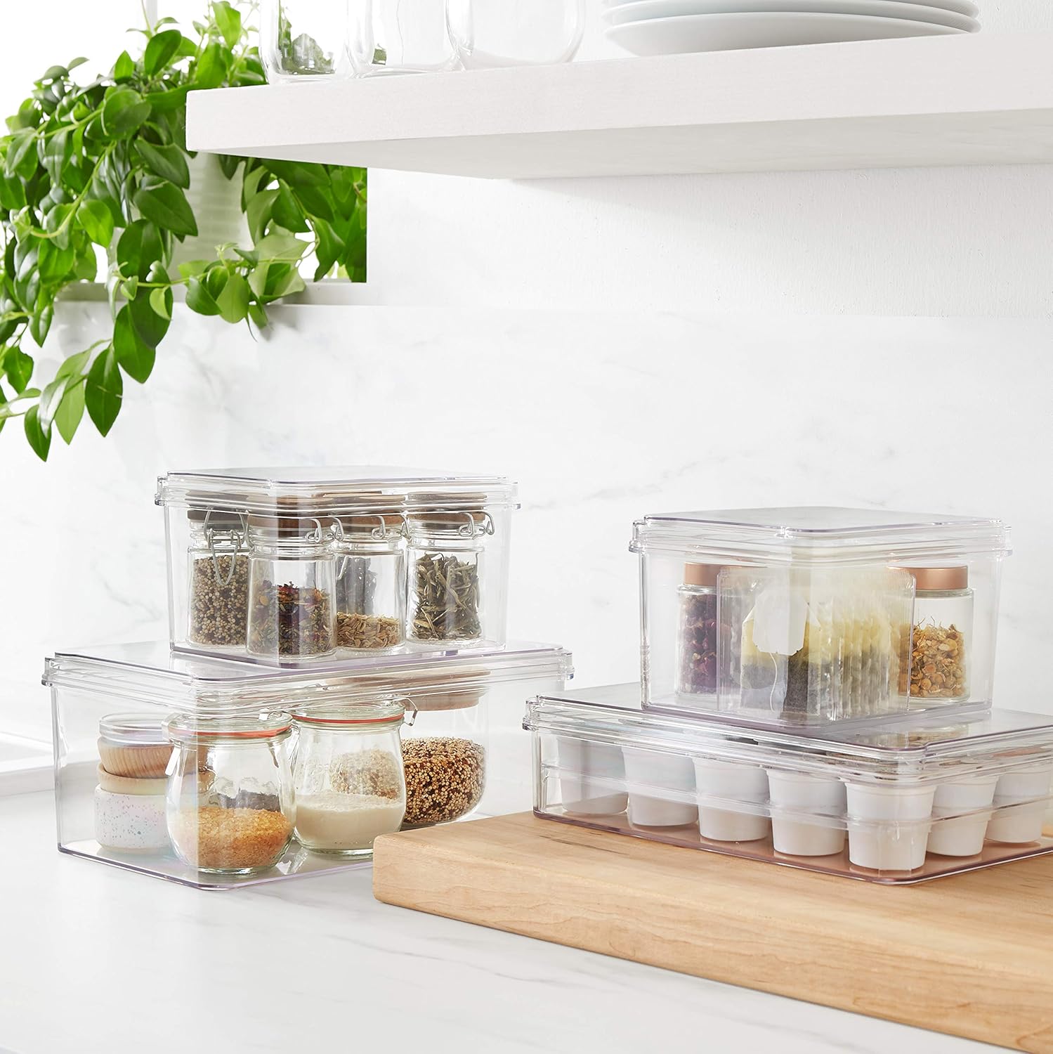 juego de 3 Basics Recipientes de almacenamiento de plástico para cocina