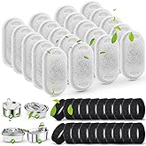 SORON Cat Water Fountain Filters for 67oz/2L and 108/3.2L Stainless Steel Pet Fountain Replacement Filters, 20 Dog Water Bowl Dispenser Filter Replacement with 20 Sponges, Easy to Install and Clean