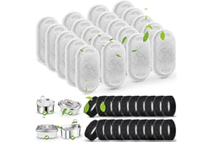 SORON Cat Water Fountain Filters for 67oz/2L and 108/3.2L Stainless Steel Pet Fountain Replacement Filters, 20 Dog Water Bowl Dispenser Filter Replacement with 20 Sponges, Easy to Install and Clean