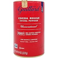 E Guittard Cocoa Powder, Unsweetened Rouge Red Dutch Process Cocoa, 8oz Can