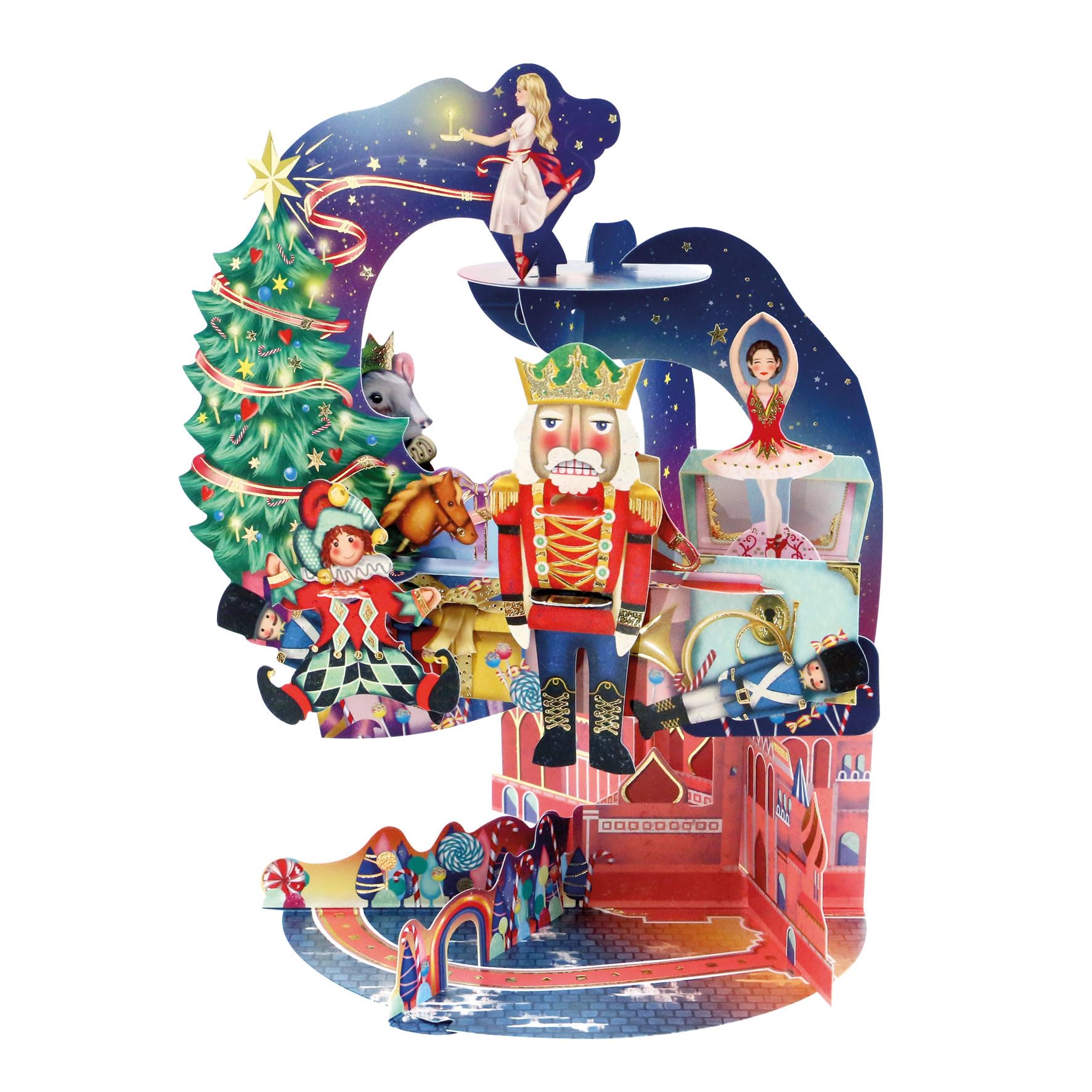SANTORO Pendulum, Christmas 3D Pop Up Greeting Card - The Nutcracker - For Kids, For Family, Christmas, Festive