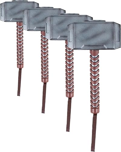 Rubies Official Marvel Avengers Thor Hammer Childs Role Play Toy Pack of 4