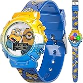 Minions Kids Watch – Flashing Dial Lights, LCD Display, Adjustable Comfortable Strap, Collectible Tin – Perfect for Boys and Girls