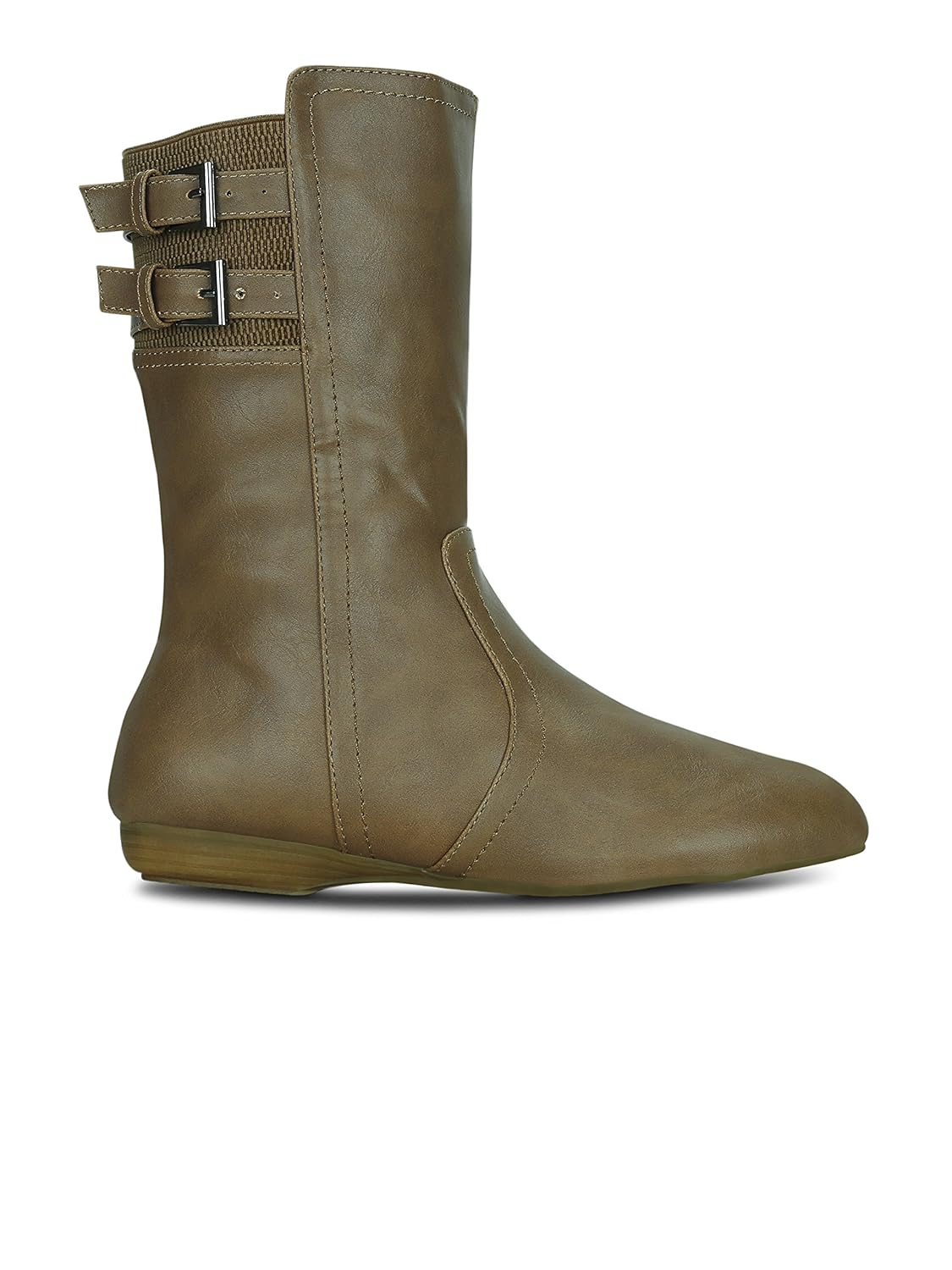 get glamr women's tan synthetic boots (lte-766-tan-40) - 7 uk