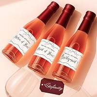 Bridesmaid Champagne Labels Set Of 10 - Removable Waterproof Stickers For Bridal Party Proposals