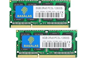 16GB(2x8GB) 2Rx8 PC3L-12800S Sodimm DDR3l 1600MHz DDR3 RAM CL11 1.35V 204-Pin Laptop MAC Notebook AIO Computer Notebook Memor