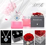 CSYY Eternal Preserved Rose with Necklace & Earrings Gift Set for Her view 5