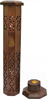 Puckator Sheesham Wood Incense Burner Thai Buddha 31cm Tower Holder view 2