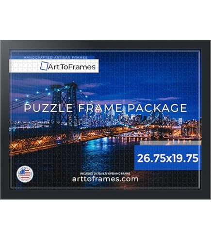 Cornice Nera ArtToFrames Per Puzzle 1000 Pezzi - 68x48 Cm, Profilo In MDF 3,2 Cm, Con Acrilico