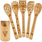 Elephant Gifts for Women,6 PCS Elephant Wooden Bamboo Spoons Cooking Utensil Set for Home Decor,Elephant Themed Decor for Kitchen,Mom,Men,Housewarming Gifts,Christmas,Birthday Gift