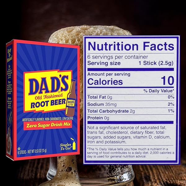 DAD’S, SINGLES TO GO ROOT BEER STICKS, 0.53 OUNCE