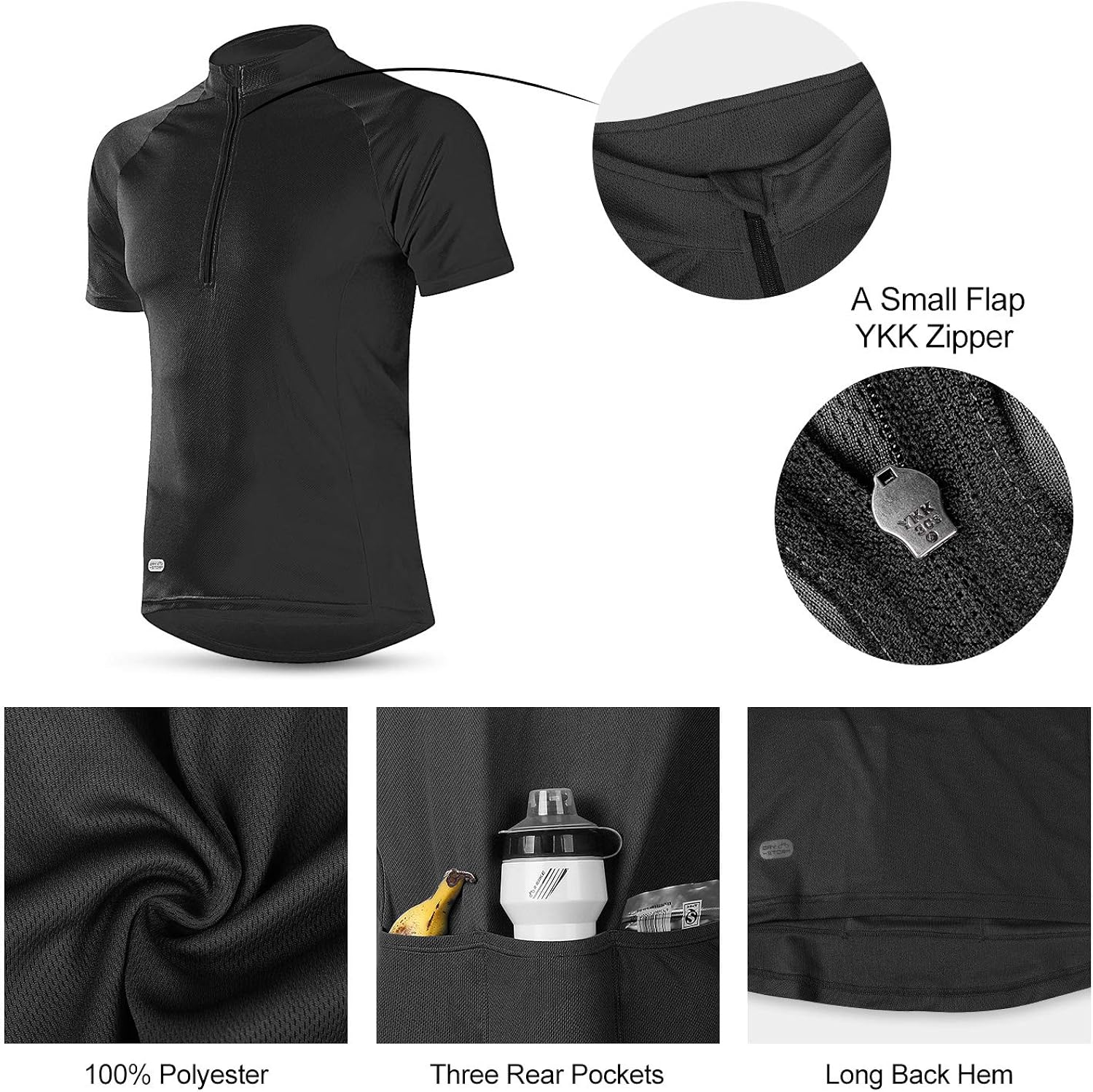 INBIKE Men's Moisture Wicking Short Sleeve Quick Dry Bike Jersey Running Tops Breathable Basic Shirts for Sports: Clothing