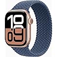 Apple Watch Series 10 [GPS, 42mm] - Rose Gold Aluminum Case with Denim Sport Band, S/M (Renewed)