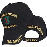 Kinoy Army 1ST Infantry Division The Big RED ONE Direct Embroidered Hat - Black