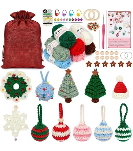Kit Crochet Ange DIY - Décoration Sapin De Noël - Débutant Bienvenu - Fil Et Crochet Inclus - Création Loisir Créatif