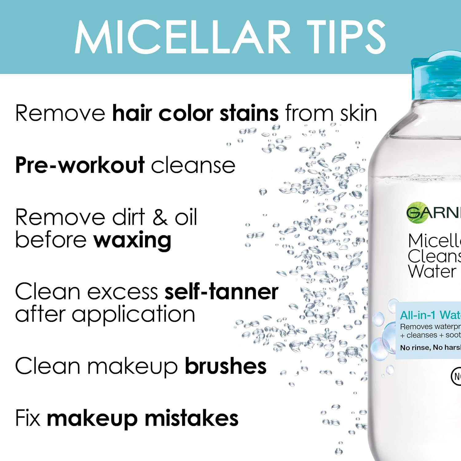 Garnier SkinActive Micellar Cleansing Water, For Waterproof Makeup, 13.5 Fl Oz: Beauty