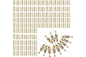 Drywall Anchors Metal Expansion Screws Set – 100PCS Heavy-Duty Wall Anchors with Screws for Drywall, Plasterboard, Concrete, 
