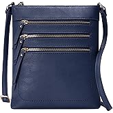 Solene Crossbody Bag Functional Multi Pocket Messenger Purse Top Zip Closure Shoulder Handbag With Adjustable Strap