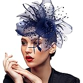 JUNBESTN Fascinators Hat Tea Party Headwear for Women Flower Mesh Feathers Headband