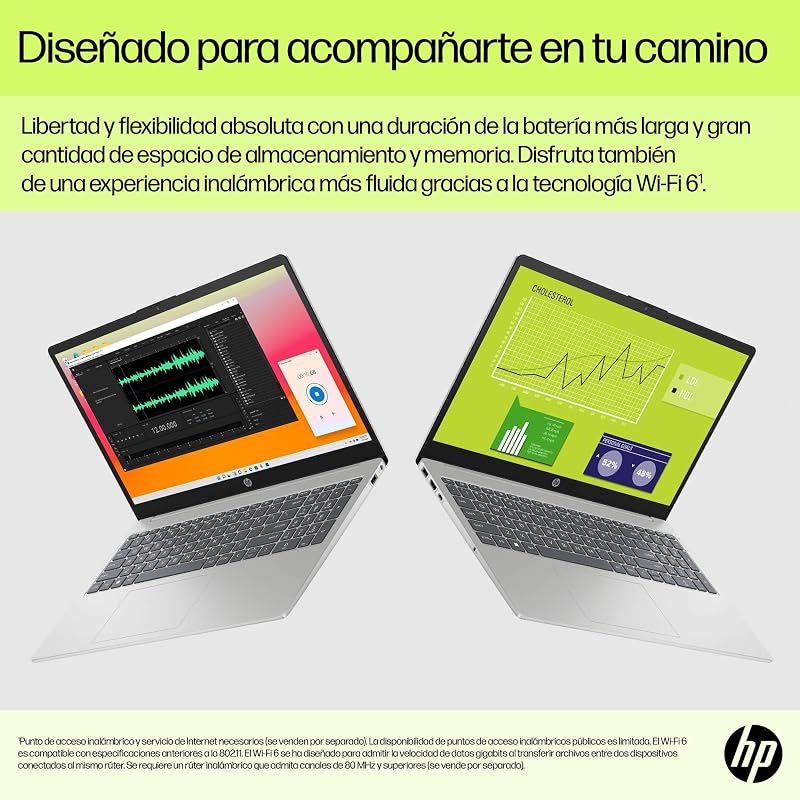 15-fd0261ns - Portátil FHD de 15,6" (Intel N100, 4GB RAM, 128GB UFS, Intel UHD, Windows 11) Prateado - Teclado QWERTY em espanhol - Inclui Microsoft 365 Personal 12 Meses