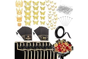 Tetutor 180pcs Waterproof Flower Wrapping Paper,Bouquet Wrapping Paper Sheets, 20 Sheets Floral Wrapping Paper Bouquet With Ribbons Flower Pins 3d Butterflies and Crowns for Florist Wrap Back