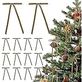 AIMUDI Khaki Christmas Tree Bows 4.5" x 7" Wreath Bows Velvet Bow for Holiday Crafts, Wreaths, Garlands, Staircase, Home Outdoor Winter Tree Decorations, 24 PCs