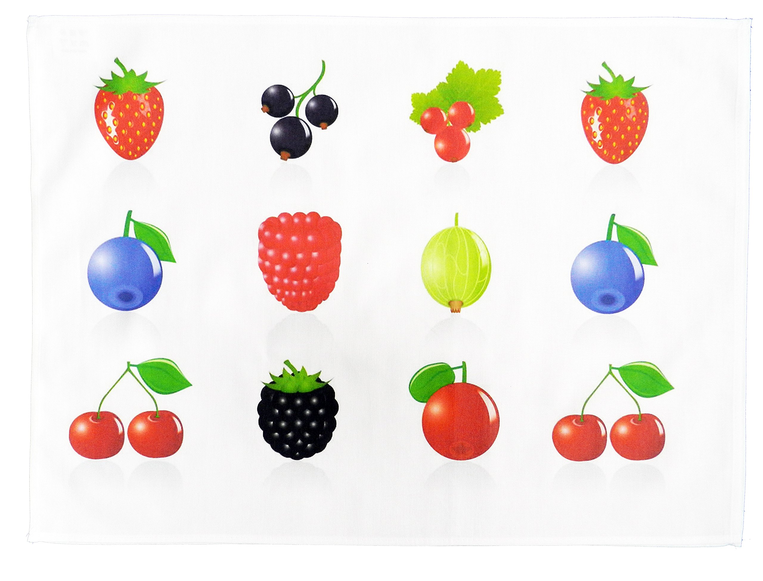 Half a Donkey The Berries Cotton Tea Towel, 47 cm Width x 65 cm Height