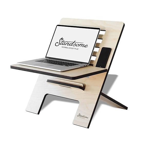 Stehschreibtisch Aufsatz aus Holz - Der höhenverstellbare STANDSOME SLIM Steh Sitz Schreibtisch für ein gesundes Arbeiten im 