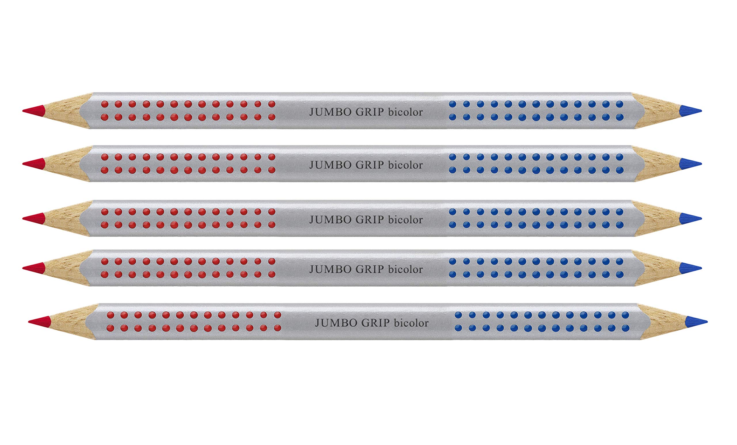 Faber-Castell Jumbo Grip Hyphenation Pen Bicolour Red and Blue (Red/Blue, 5 Jumbo Grip Hyphenation Pen Bicolour)